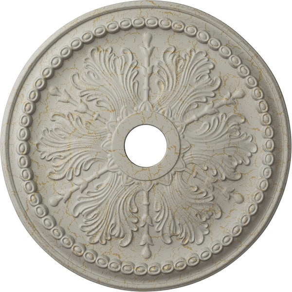 Ekena Millwork Winsor Ceiling Medallion (Fits Canopies up to 4"), 27 1/2"OD x 4"ID x 1 1/2"P, Pot of Cream Crackle CM27WIPCC - main